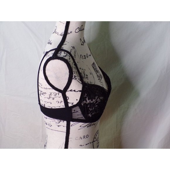 🆕SIMONE PERELE Amazone Demi Lace Underwire Non-Padded Bra Black 32D #1C2330 - Picture 6 of 8